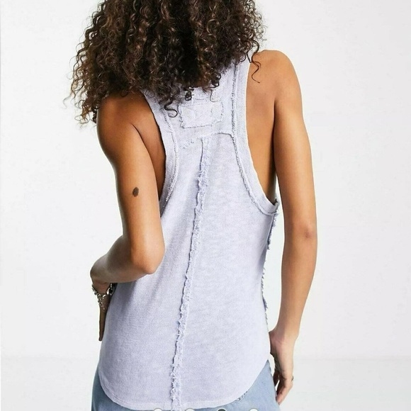 Free People We The Free Slim & Simple Slub JerseyTank in Dew Shine - Picture 5 of 5